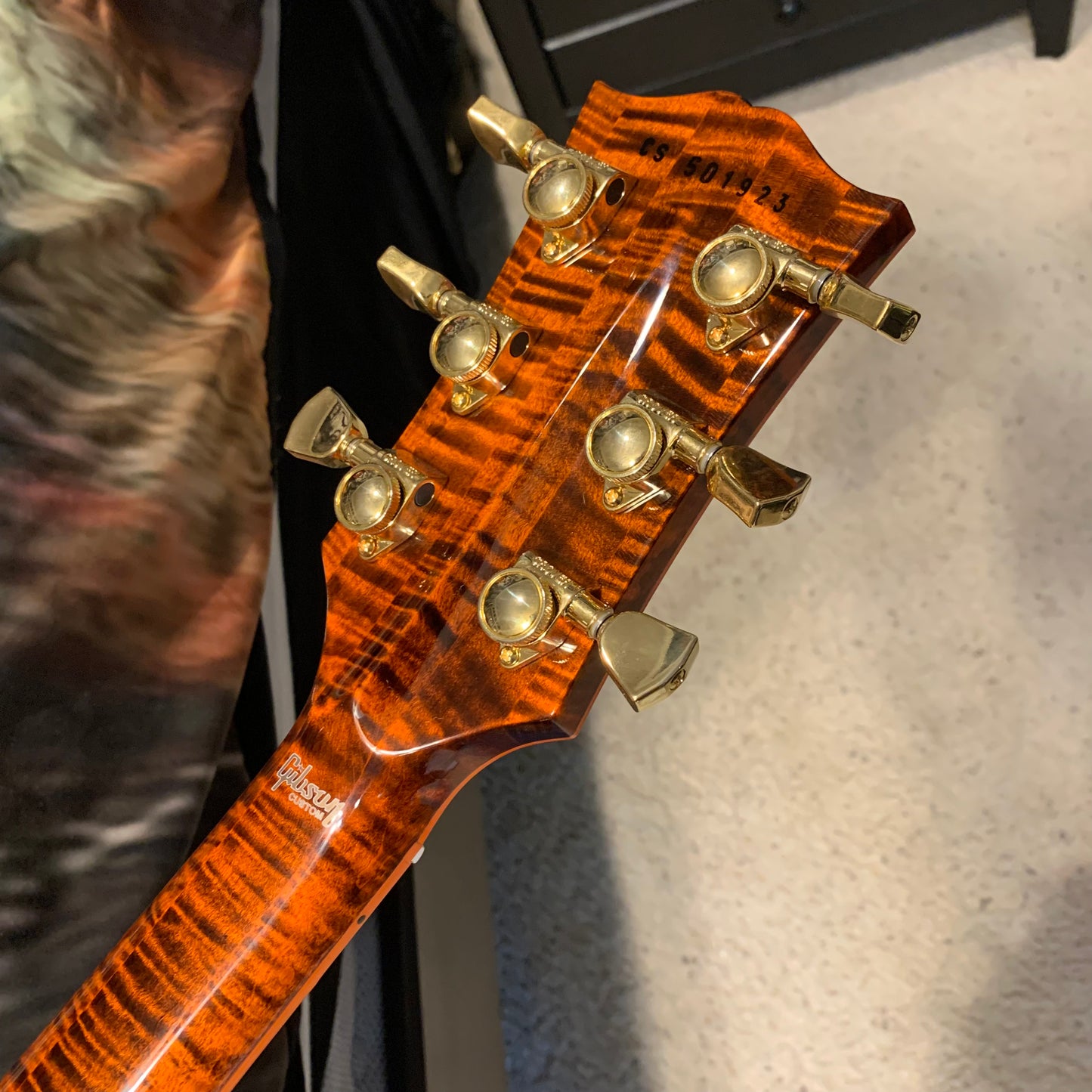 FLAMED NECK π·π! 2025 Gibson Custom Shop Les Paul Custom Axcess Orange Widow Burst Single Bridge Pickup No Inlays F Figured Black Ebony Fretboard M2M Made To Measure Flame Maple Top Gold Hardware Stopbar BurstBucker 3 ABR-1 Figured Maple Neck