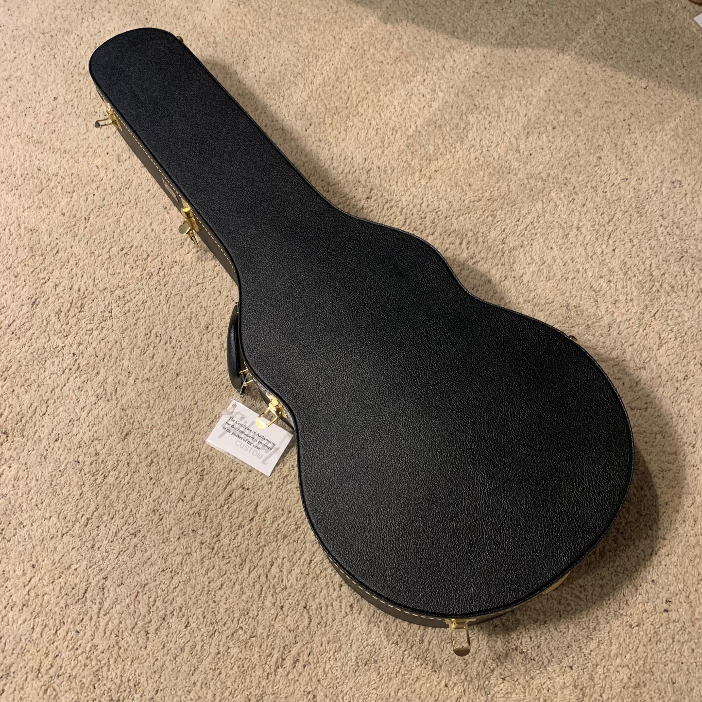 FLAMED NECK π·π! 2025 Gibson Custom Shop Les Paul Custom Axcess Orange Widow Burst Single Bridge Pickup No Inlays F Figured Black Ebony Fretboard M2M Made To Measure Flame Maple Top Gold Hardware Stopbar BurstBucker 3 ABR-1 Figured Maple Neck