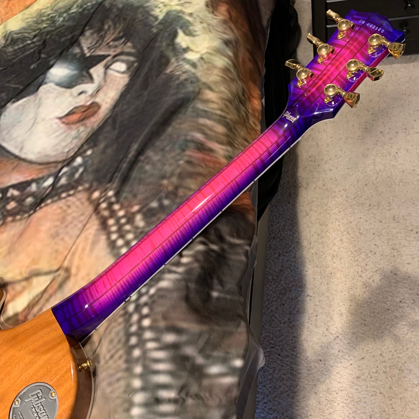 EXOTIC 🦄💋! 2024 Gibson Custom Shop Les Paul Custom Axcess Neon Burst AAA F Figured Flamed Desert Sunset Trans Pink Purple Violet Black Ebony Fretboard Full Gloss ‘57 Classic M2M Made To Measure Bengal Burst ABR-1 Stopbar PRS Orianthi Blooming Lotus Glow