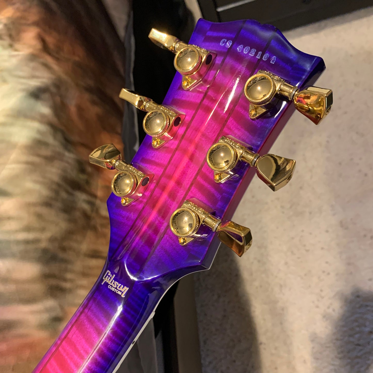 EXOTIC 🦄💋! 2024 Gibson Custom Shop Les Paul Custom Axcess Neon Burst AAA F Figured Flamed Desert Sunset Trans Pink Purple Violet Black Ebony Fretboard Full Gloss ‘57 Classic M2M Made To Measure Bengal Burst ABR-1 Stopbar PRS Orianthi Blooming Lotus Glow