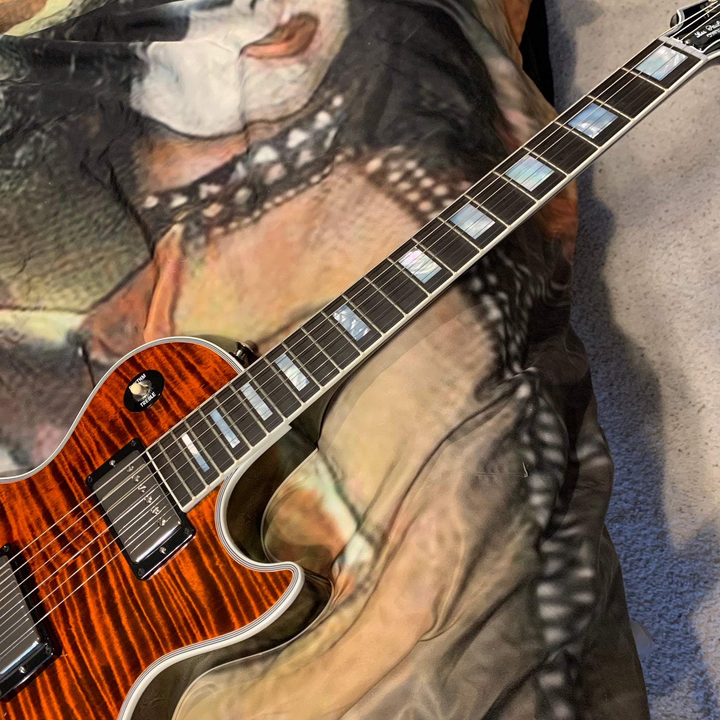 FLAMEY TIGER 🔥🐅! 2022 Gibson Custom Shop M2M Siberian Tiger Les Paul Custom F Figured Flamed Fire Maple Top Burst Full Gloss Limited Edition Transparent Trans Orange Sunburst Nickel Hardware Made To Measure CustomBuckers Black Ebony Fretboard Bengal