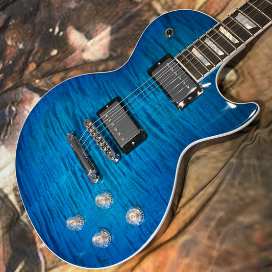 KILLER 😲🌊! 2024 Gibson USA Les Paul Modern Figured Cobalt Burst Ocean Water Blue Blueberry Ebony Fretboard Modern Standard Locking Grover Tuners Chrome Hardware AAA Premium Plus Top Axcess Heel Coil Tap Phase Inversion BurstBucker Pro Pickups