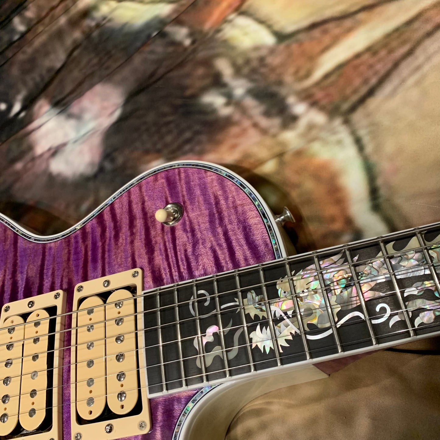 DRAGON 🐉🐲! 2025 Gibson Custom Shop Les Paul Dragon Purple Denim Blue Trans Violet Pink Flame Top TV White Ebony Classic White CustomBuckers M2M Made To Measure Ultima PRS Modern Supreme Burst Abalone Master Artisan Collector’s Limited Edition Figured