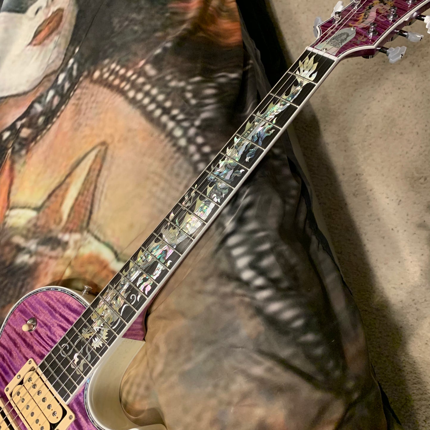 DRAGON 🐉🐲! 2025 Gibson Custom Shop Les Paul Dragon Purple Denim Blue Trans Violet Pink Flame Top TV White Ebony Classic White CustomBuckers M2M Made To Measure Ultima PRS Modern Supreme Burst Abalone Master Artisan Collector’s Limited Edition Figured