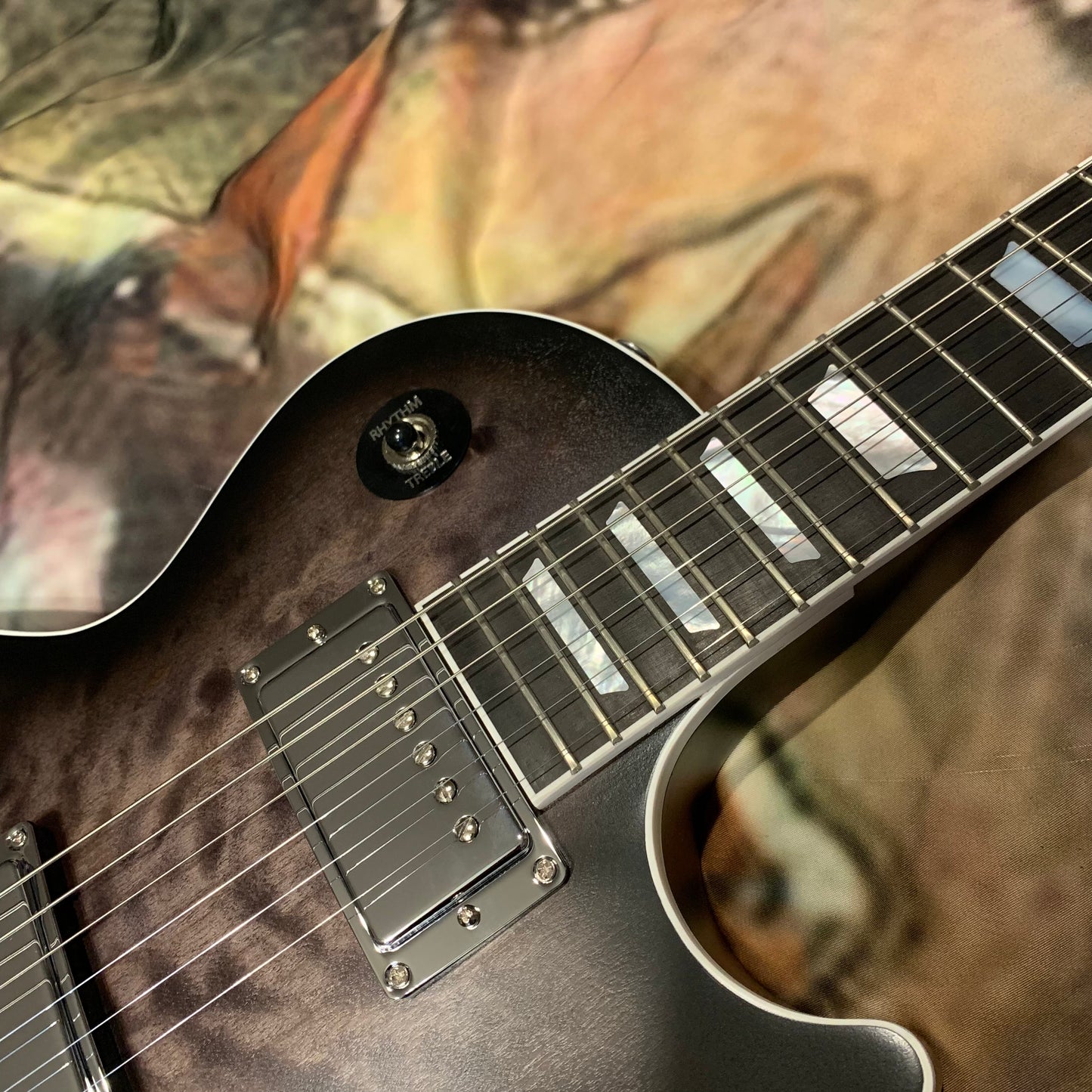 LAMB OF GOD 🐑! 2025 Gibson Mark Morton Signature Les Paul Modern Quilt Translucent Ebony Burst Satin Limited Edition Standard Black Faded Matte Finish Ebony Fretboard Chrome Hardware Exclusive Gibson USA Pickups Axcess F Figured Q Quilt Top