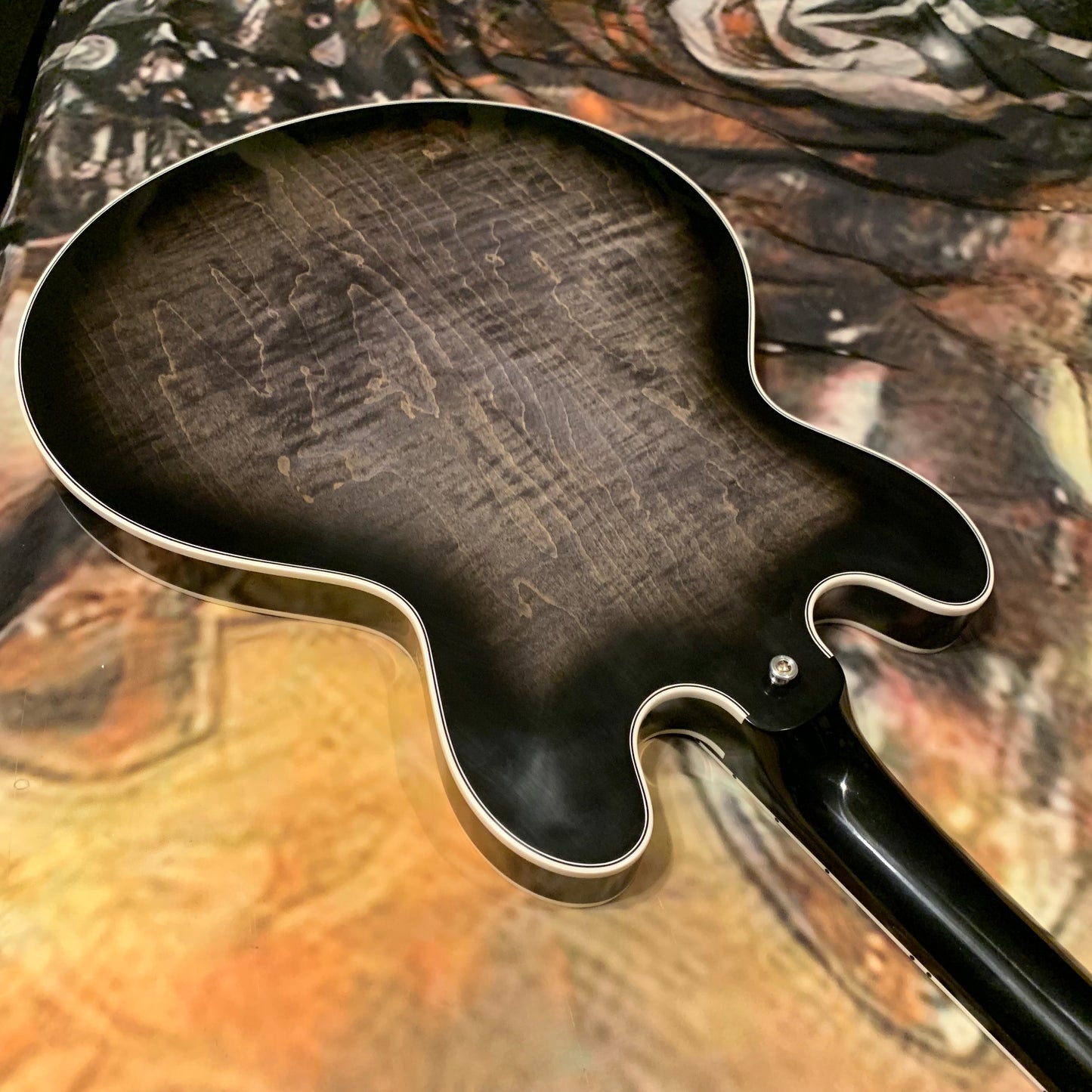 COBRA BURST 🐍! 2026 Gibson Custom Shop Gary Clark Jr. Signature ES-355 Translucent Ebony Black Silver Burst Trans Silverburst VOS Limited Edition Ebony Fretboard Nickel Mono Varitone Exclusive CustomBucker Pickups Modern F Figured Q Quilt Maple B7 Bigsby