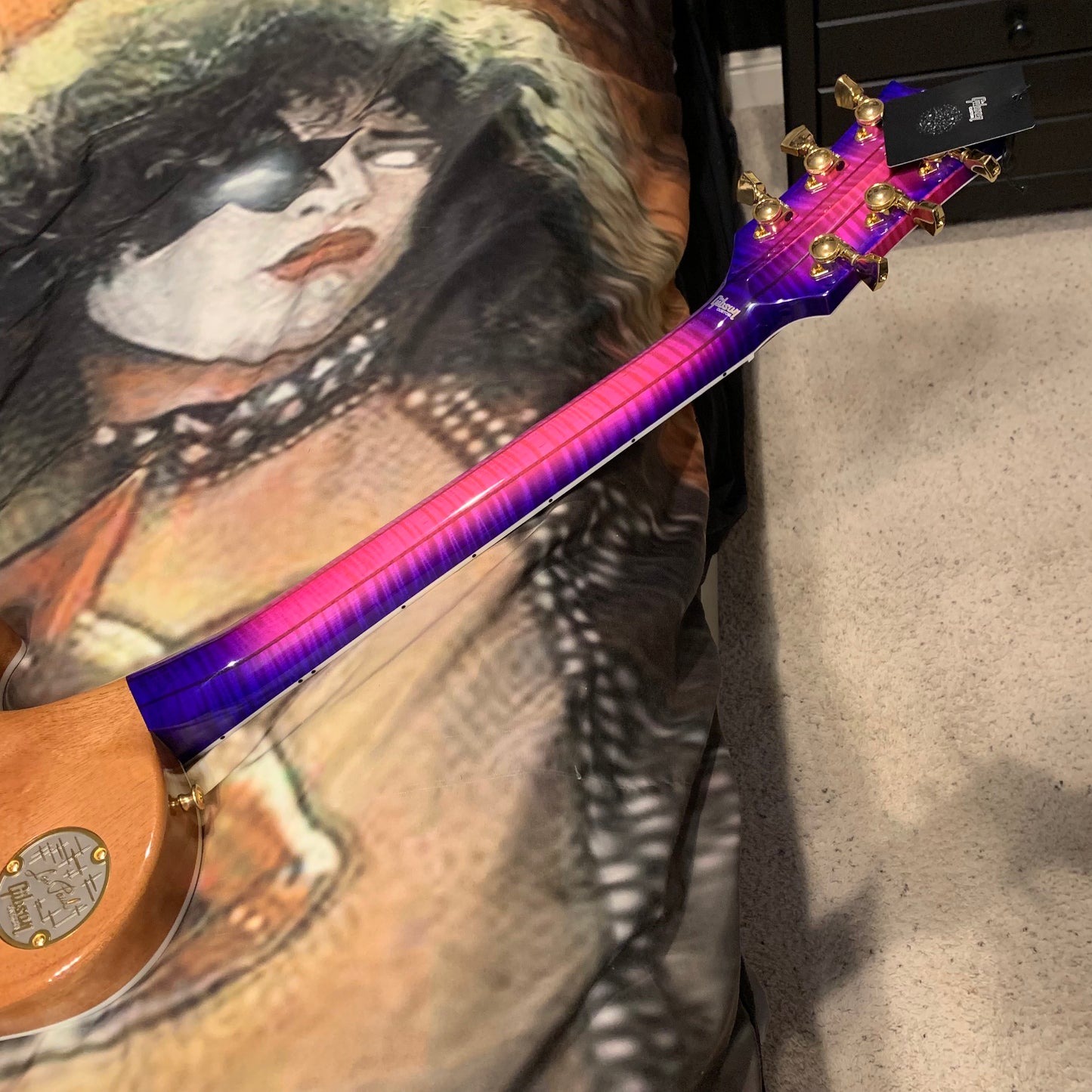 EXOTIC 🦄💋! 2026 Gibson Custom Shop Les Paul Custom Axcess Neon Burst AAA F Figured Flamed Desert Sunset Trans Pink Purple Violet Black Ebony Fretboard Full Gloss ‘57 Classic M2M Made To Measure Bengal Burst ABR-1 Stopbar PRS Orianthi Blooming Lotus Glow