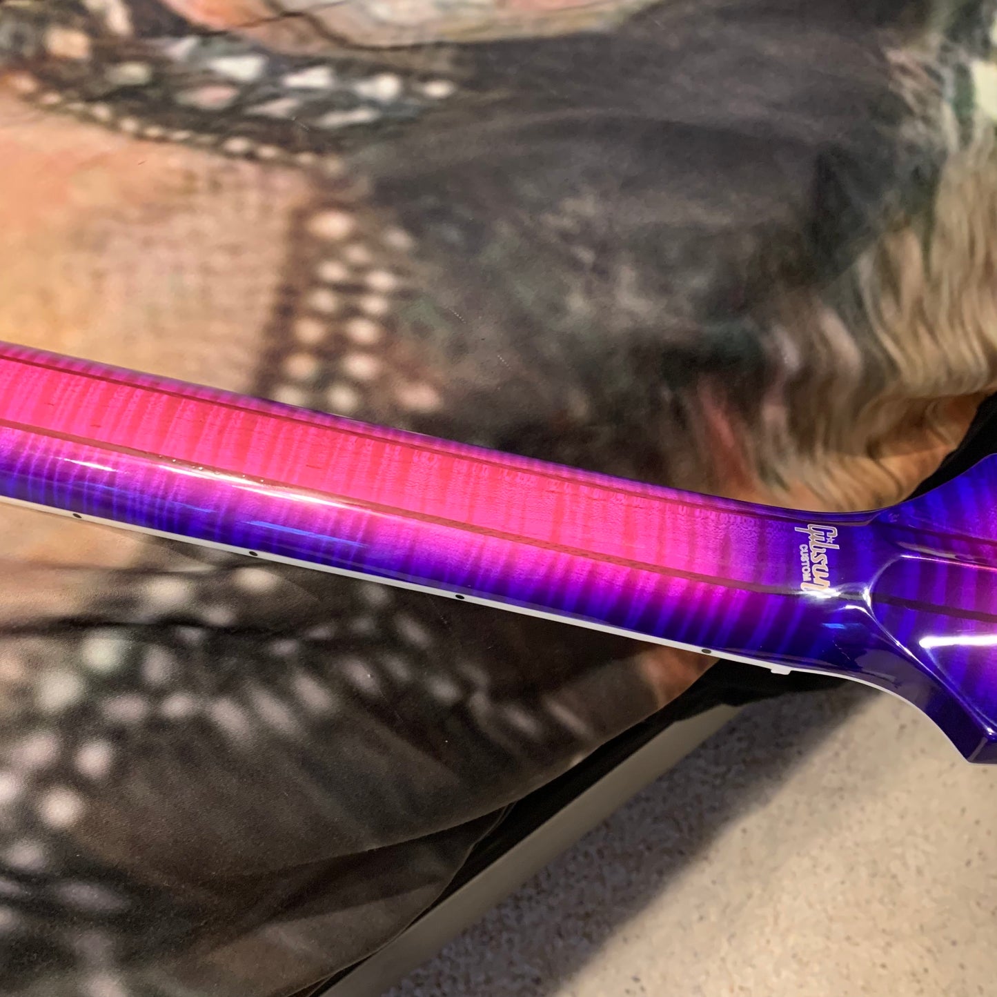 EXOTIC 🦄💋! 2026 Gibson Custom Shop Les Paul Custom Axcess Neon Burst AAA F Figured Flamed Desert Sunset Trans Pink Purple Violet Black Ebony Fretboard Full Gloss ‘57 Classic M2M Made To Measure Bengal Burst ABR-1 Stopbar PRS Orianthi Blooming Lotus Glow