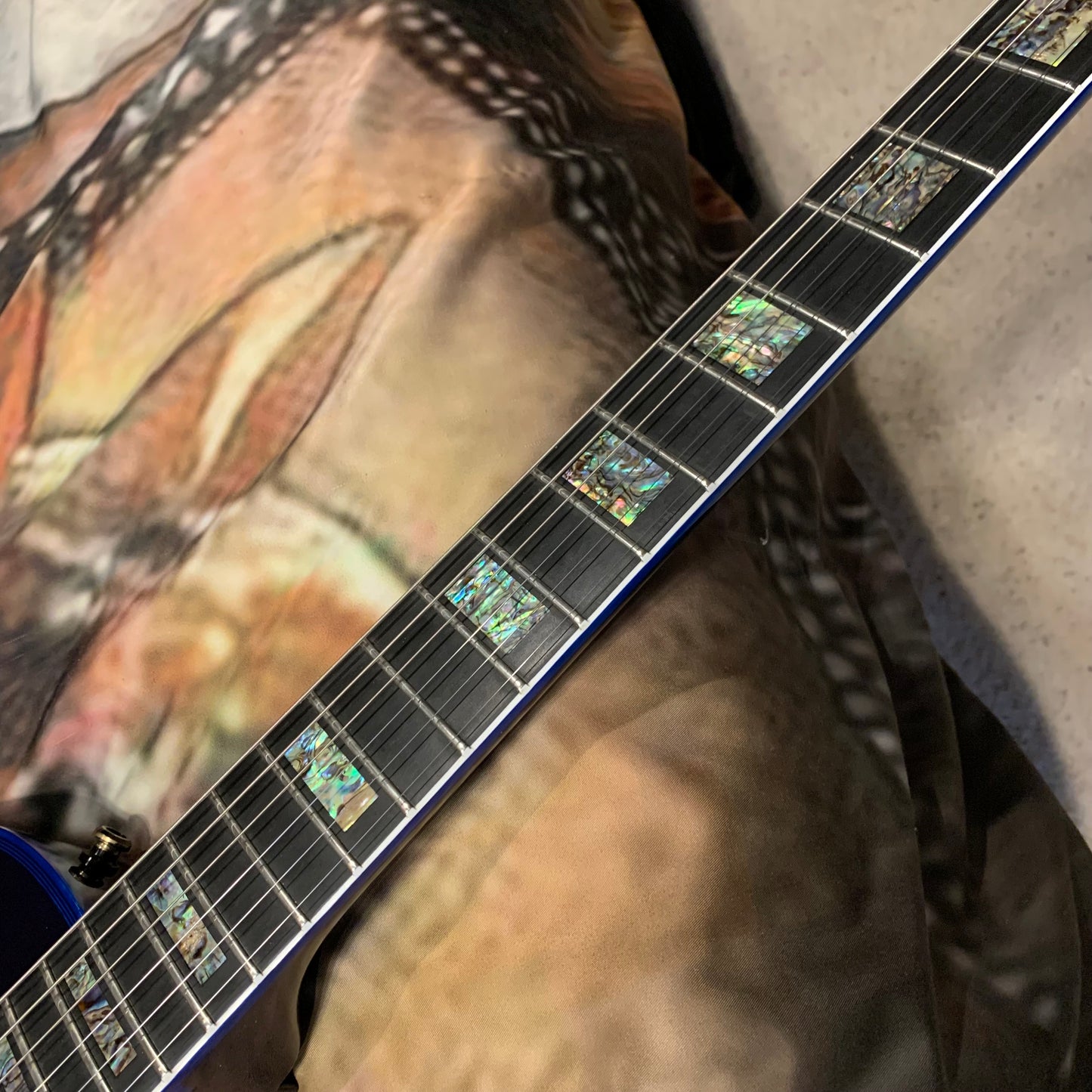 STINGER 🐈🕷️! 2015 Gibson Custom Shop Les Paul Custom Quilt Top M2M Made To Measure Blue Widow Burst Trans Aqua Black Fretboard Bare Knuckel Juggernaut Blackout Special Order Figured F Q 5A 7A Abalone Inlay Blueberry Cobalt