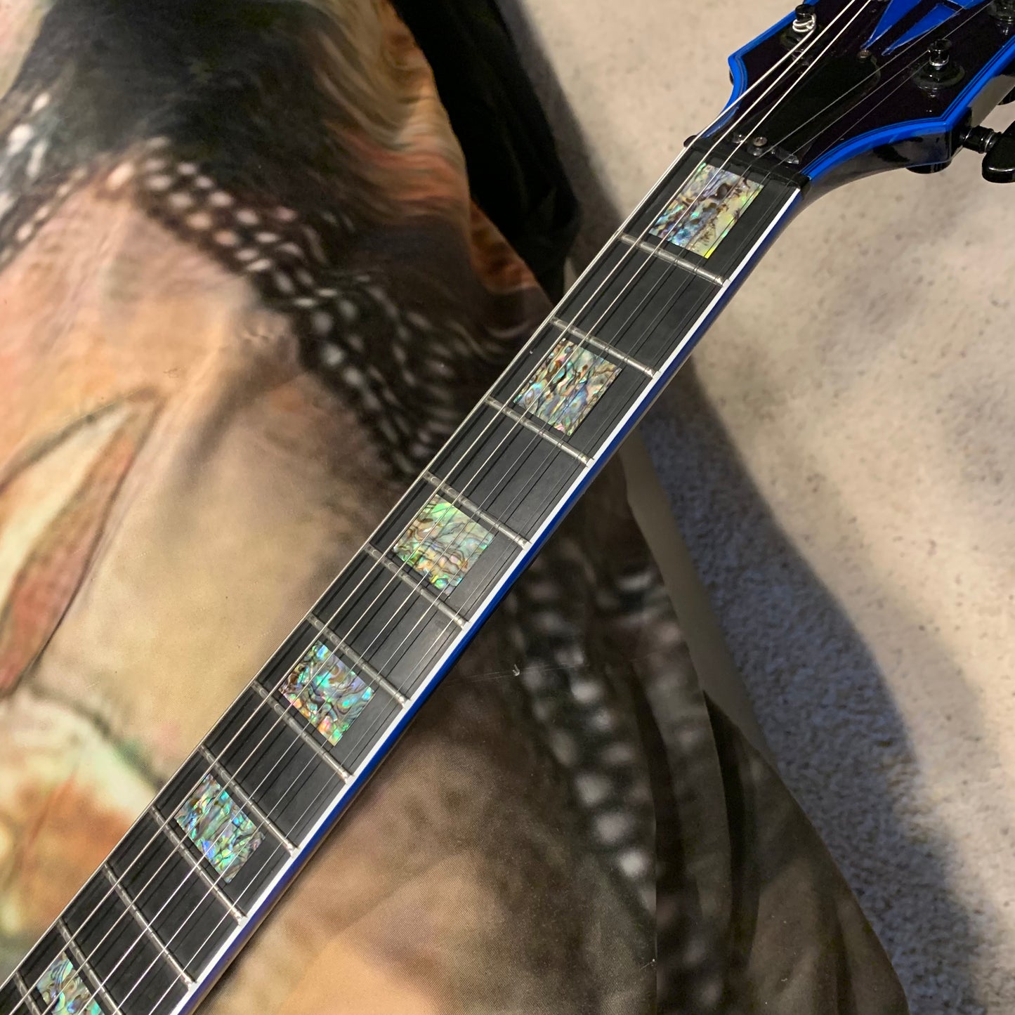 STINGER 🐈🕷️! 2015 Gibson Custom Shop Les Paul Custom Quilt Top M2M Made To Measure Blue Widow Burst Trans Aqua Black Fretboard Bare Knuckel Juggernaut Blackout Special Order Figured F Q 5A 7A Abalone Inlay Blueberry Cobalt