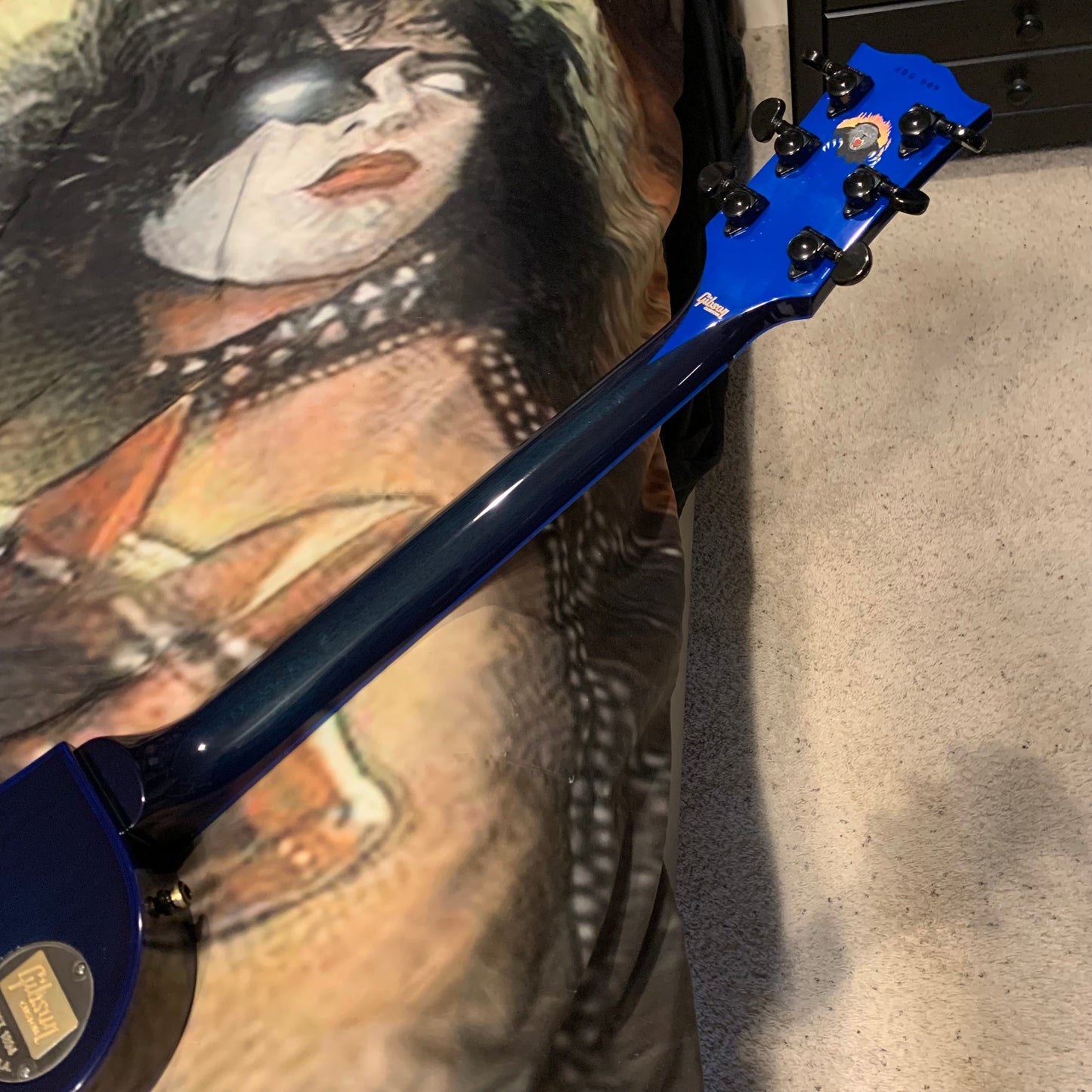 STINGER 🐈🕷️! 2015 Gibson Custom Shop Les Paul Custom Quilt Top M2M Made To Measure Blue Widow Burst Trans Aqua Black Fretboard Bare Knuckel Juggernaut Blackout Special Order Figured F Q 5A 7A Abalone Inlay Blueberry Cobalt