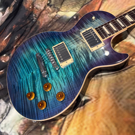 BLUEBERRY 🫐! 2017 Gibson USA Les Paul Standard T Blueberry Burst Flame Top Figured AAA Rosewood Fretboard Ocean Blue Blueberry Cobalt Trans Aqua Purple Violet BurstBucker Pro Pickups Chrome Hardware Full Gloss Modern High Performance HP