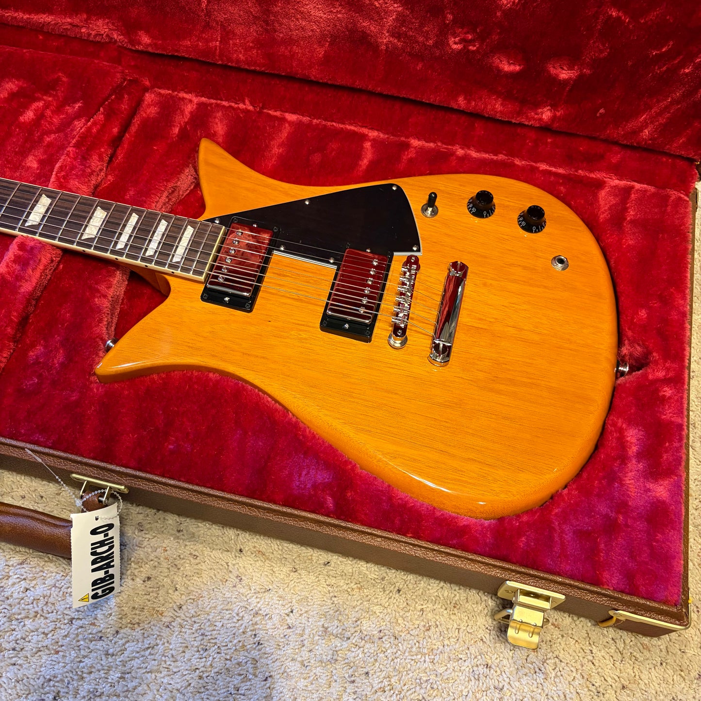 ORIGINAL 👽! 2026 Gibson USA Theodore Standard Antique Natural Amber Trans Reissue Plain Mahogany Body Stopbar Dark Brown Rosewood Fretboard Trapezoid Inlays Nickel Hardware ‘57 Classic Plus Original Collection 1957 ‘57 Ted McCarty Designer Reissue