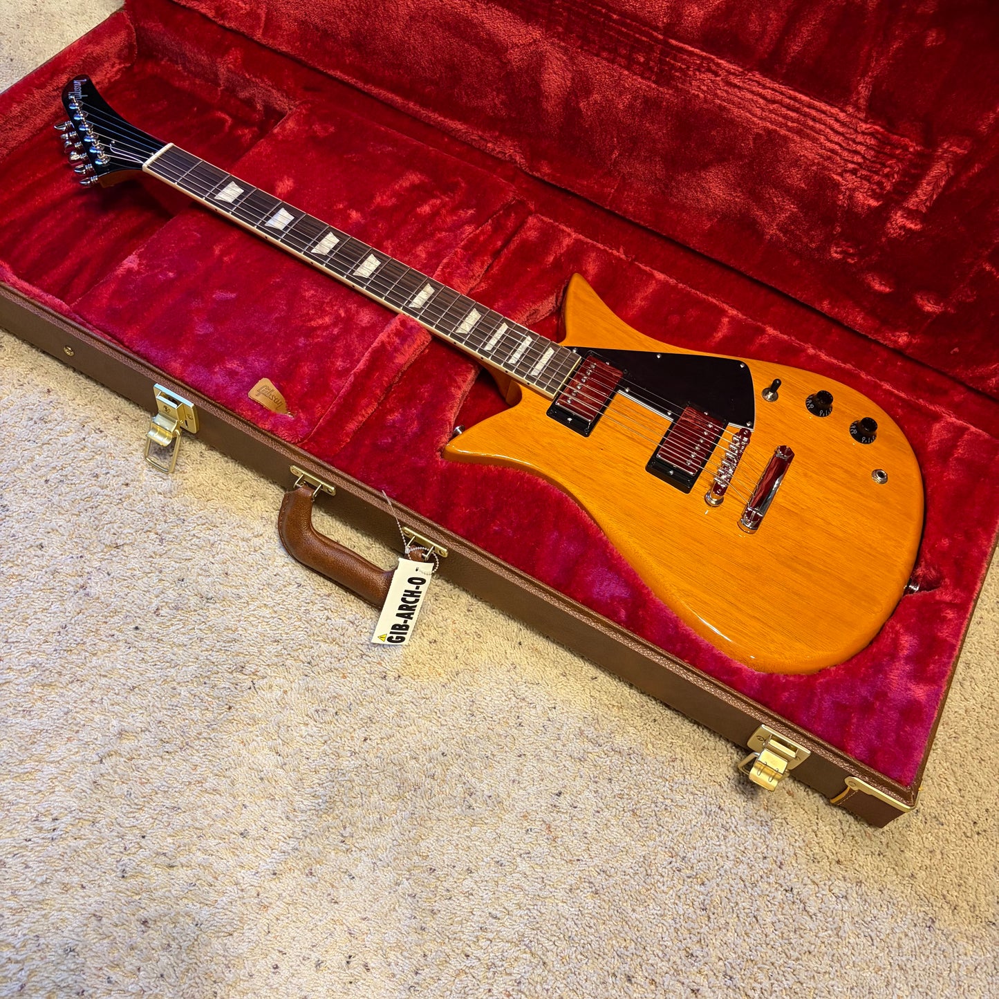 ORIGINAL 👽! 2026 Gibson USA Theodore Standard Antique Natural Amber Trans Reissue Plain Mahogany Body Stopbar Dark Brown Rosewood Fretboard Trapezoid Inlays Nickel Hardware ‘57 Classic Plus Original Collection 1957 ‘57 Ted McCarty Designer Reissue